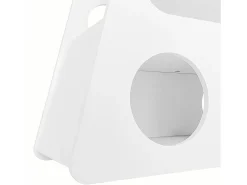Mesa auxiliar moderna con ruedas, diseño seguro, blanca, MDF (81x33x51,5 cm)