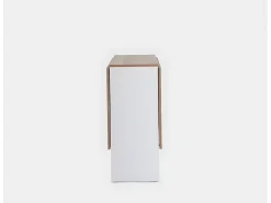 Mesa Auxiliar Suecia con Alas Abatibles 140cm. Comedor o Cocina Blanco y Cambria