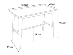 Mesa bar alta taburetes vintage industrial 120 x 60 x 106 cm Catal Brush - Blanco