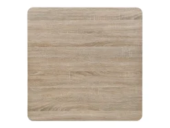Mesa bar bistró MDF y acero cuadrada color roble 80x80x75 cm