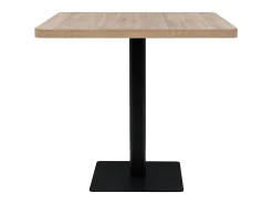 Mesa bar bistró MDF y acero cuadrada color roble 80x80x75 cm ES129660