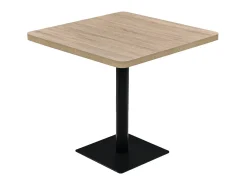 Mesa bar bistró MDF y acero cuadrada color roble 80x80x75 cm ES129660