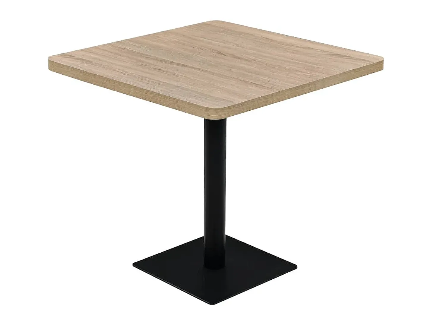 Mesa bar bistró MDF y acero cuadrada color roble 80x80x75 cm ES129660