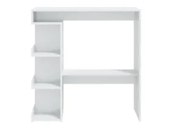 Mesa bar con estante aglomerado blanco brillo 100x50x101,5 cm