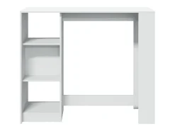 Mesa bar con estante madera ingeniería blanca 124x46x103,5 cm