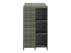 Mesa bar estante almacenaje 120x60x110cm ratán sintético gris ES542331