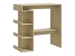 Mesa bar estante almacenaje contrachapada roble 100x50x101,5 cm