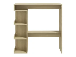 Mesa bar estante almacenaje contrachapada roble 100x50x101,5 cm