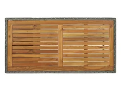 Mesa bar estante almacenaje 120x60x110 cm ratán sintético gris ES450133