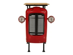 Mesa bar tractor madera maciza mango rojo y marrón 55x120x107cm