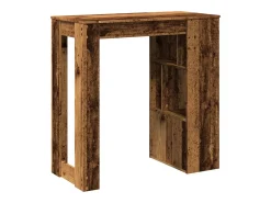 Mesa bar y estantes madera ingeniería envejecida 102x50x103,5cm