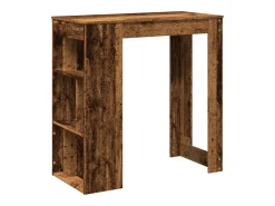 Mesa bar y estantes madera ingeniería envejecida 102x50x103,5cm