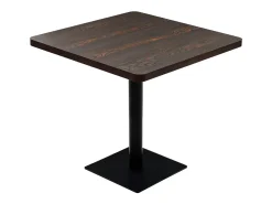 Mesa bistro de MDF y acero Cuadrada 80 x 80 x 75 cm Fresno oscuro