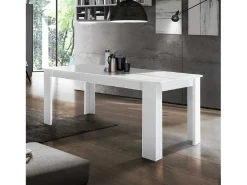 Mesa blanco brillante extensible 140-190 x 90 cm para comedor Jesi Light