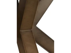 Mesa cerámica extensible blanca 160/210x90 con pie metal color cobre