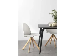 Mesa cerámica gris con patas de metal 150x91
