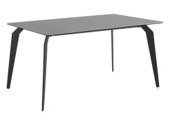 Mesa cerámica gris con patas de metal 150x91