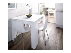 Mesa comedor Bailen multifuncion extensible en blanco brillo. 77 cm(alto)54-101-147-194-24