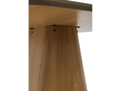 Mesa comedor de madera contrachapado roble con pie central cilíndrico