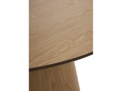 Mesa comedor de madera contrachapado roble con pie central cónico