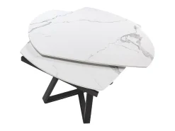 Mesa comedor extensible ovalada barril mármol porcelánico y acero negro 1096 ANGEL CERDA