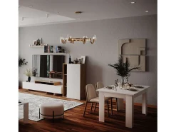 Mesa Comedor Fija Nur Contemporánea Blanco Mate 138x80 cm