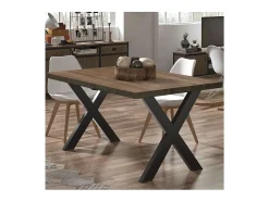Mesa comedor fija X-Loft roble American/negro 76x80x140 cm Adec