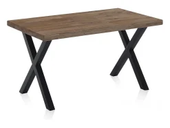 Mesa comedor fija X-Loft roble American/negro 76x80x140 cm Adec