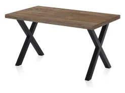Mesa comedor fija X-Loft roble American/negro 76x80x140 cm Adec