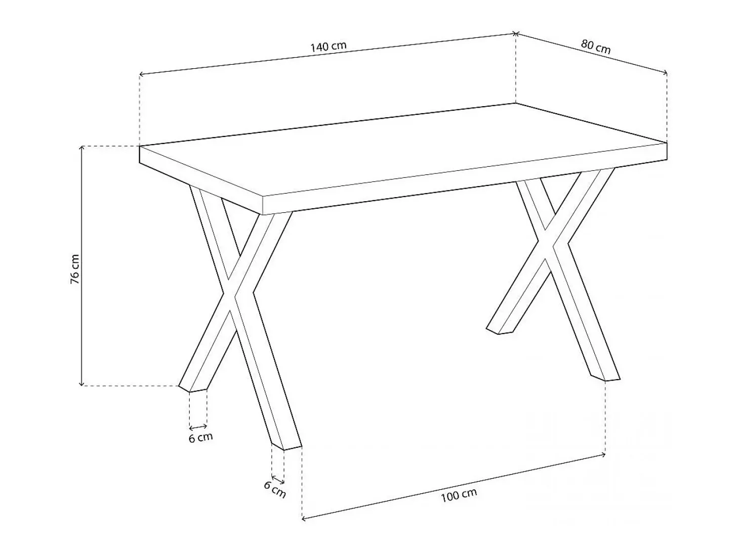 Mesa comedor fija X-Loft roble Nordish/blanco 76x80x140 cm Adec