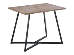 Mesa Comedor Madera Estilo Industrial, Patas metálicas En Color Negro, Mesa Rectangular, Medidas 100 cm (Largo) x 70 cm (Ancho) 76 cm (Alto)