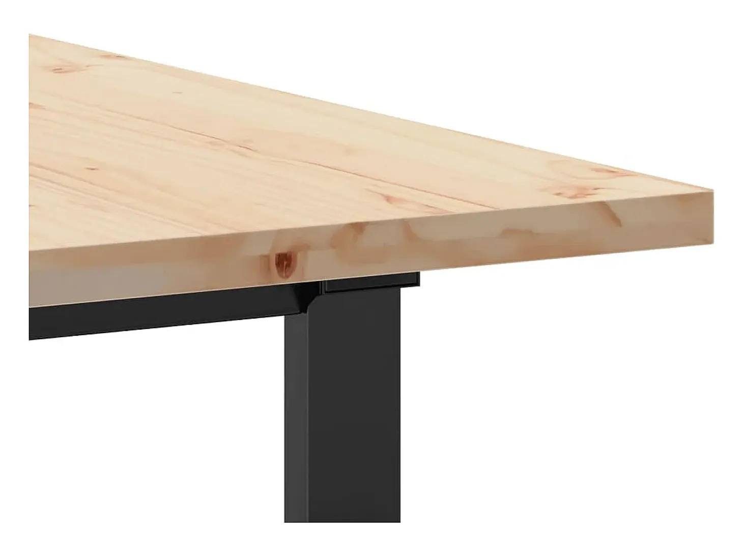 Mesa comedor marco O madera maciza pino y hierro 140x80x75,5 cm