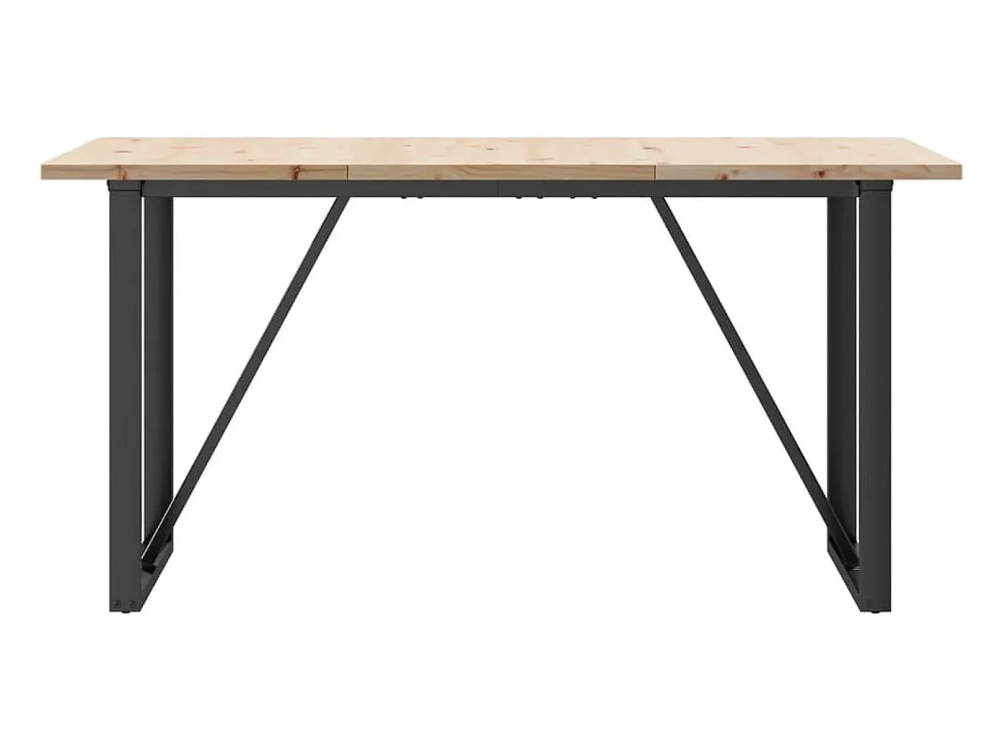 Mesa comedor marco O madera maciza pino y hierro 140x80x75,5 cm