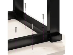 Mesa comedor marco O madera maciza pino y hierro 140x80x75,5 cm