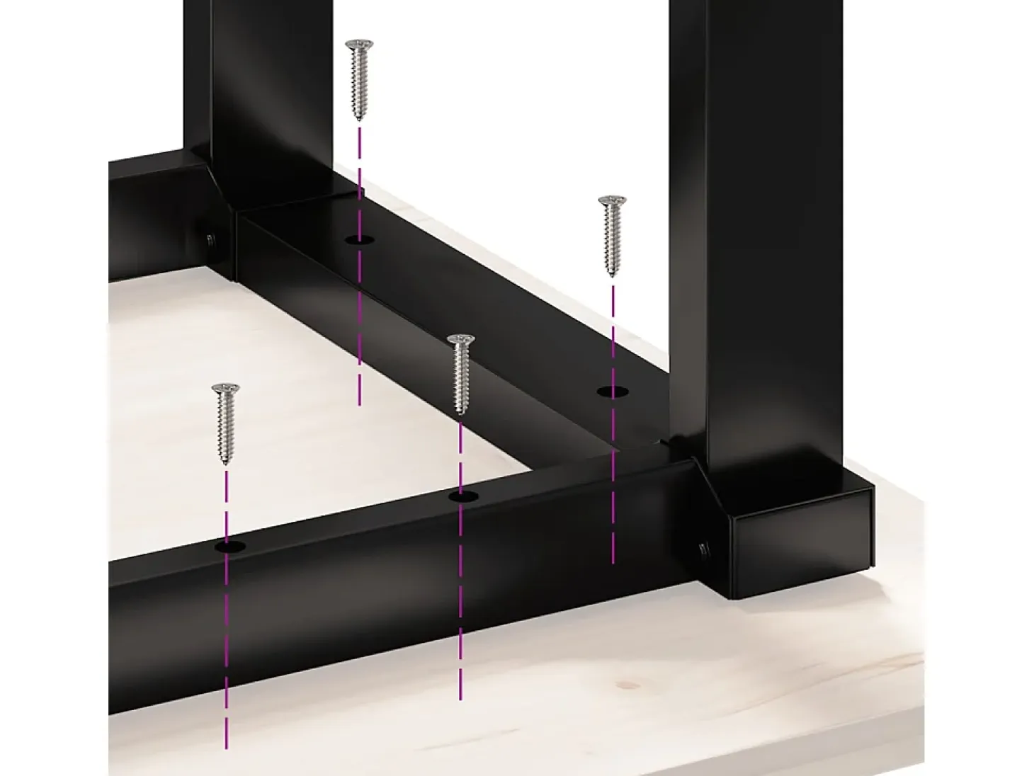 Mesa comedor marco O madera maciza pino y hierro 140x80x75,5 cm
