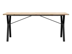 Mesa comedor marco Y madera maciza pino y hierro 180x90x75,5 cm