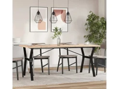 Mesa comedor marco Y madera maciza pino y hierro 180x90x75,5 cm