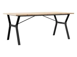 Mesa comedor marco Y madera maciza pino y hierro 180x90x75,5 cm