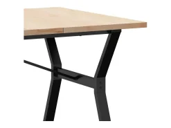Mesa comedor marco Y madera maciza pino y hierro 180x90x75,5 cm