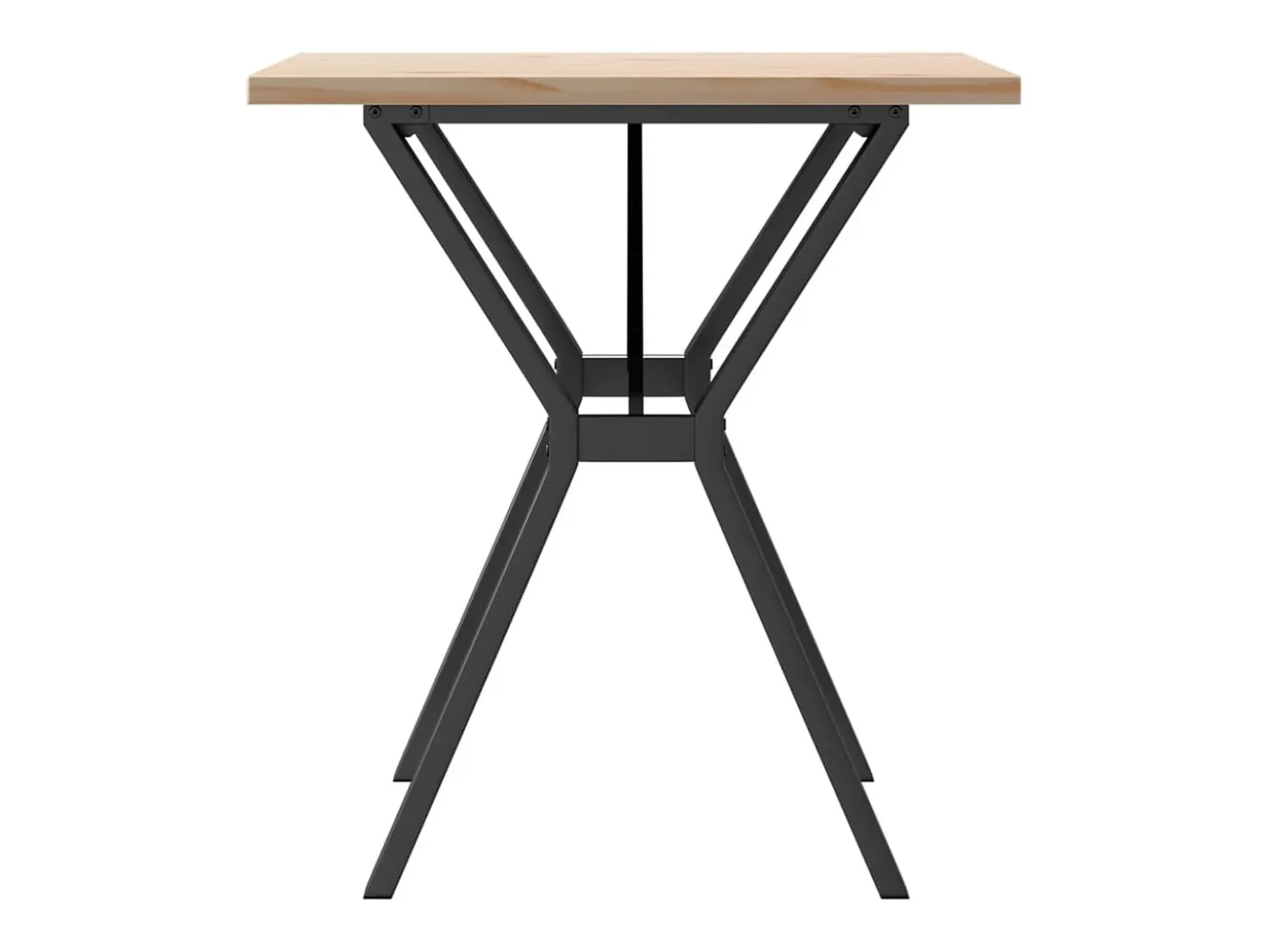 Mesa comedor marco Y madera maciza pino y hierro 70x70x75,5 cm