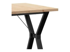 Mesa comedor marco Y madera maciza pino y hierro 70x70x75,5 cm