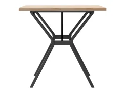 Mesa comedor marco Y madera maciza pino y hierro 80x80x75,5 cm