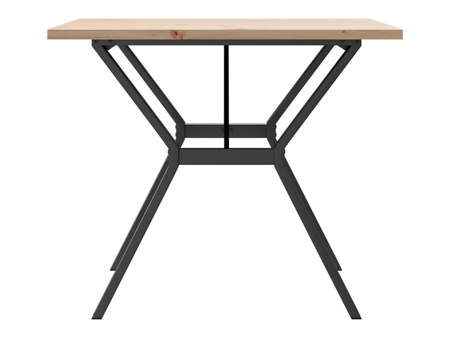 Mesa comedor marco Y madera maciza pino y hierro 90x90x75,5 cm