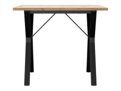 Mesa comedor marco Y madera maciza pino y hierro 90x90x75,5 cm