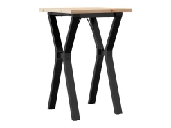 Mesa comedor marco Y madera maciza pino y hierro 50x50x75,5 cm ES884402