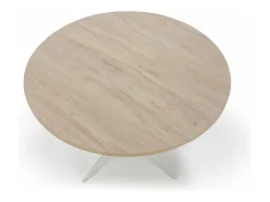 Mesa comedor redonda ALEJANDRO acabado sahara/blanco, 77cm(alto) 120cm(ancho) 120cm(largo)