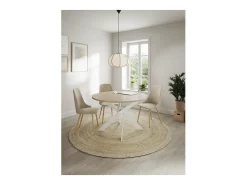 Mesa comedor redonda ALEJANDRO acabado sahara/blanco, 77cm(alto) 120cm(ancho) 120cm(largo)