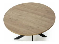 Mesa comedor redonda ALEJANDRO acabado natural/negro, 77cm(alto) 120cm(ancho) 120cm(largo)
