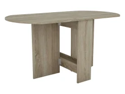 Mesa comedor redonda plegable Sand roble Sonoma melamina 150x75x80 cm
