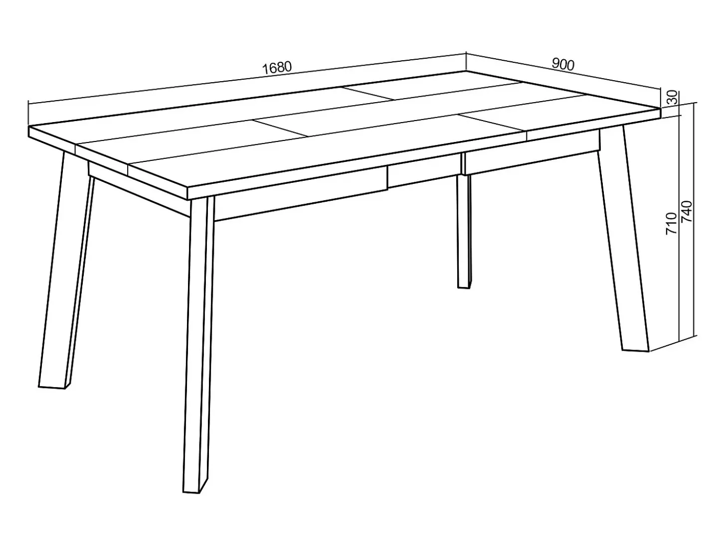 Mesa Comedor, 170x90x75cm, Para 8 Comensales, Patas de madera, Roble y negro